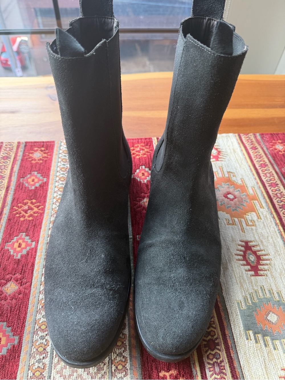 London Fog Black Suede Chelsea Boots for Men